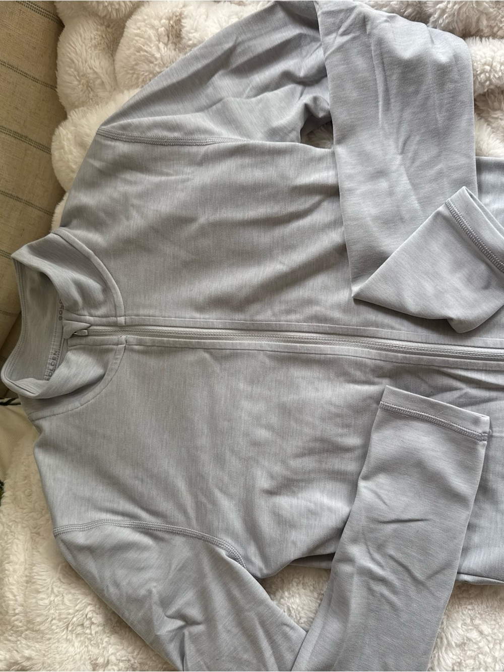 Aritzia Light Gray Full-Zip Jacket